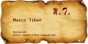 Maicz Tibor névjegykártya